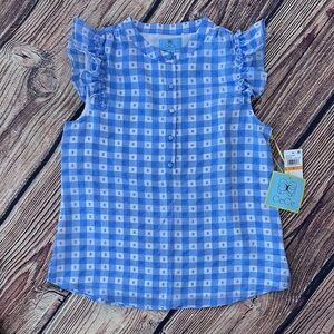 CeCe Woman’s Blue Gingham Blouse